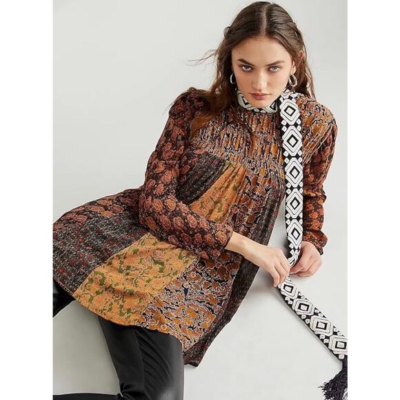 Free People Tops - Free People Merrie Mix Print Long Sleeve Top